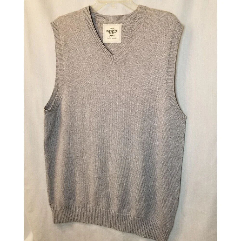 Old Navy Sweater Vest Mens Large Cashmere Blend Preppy Academia Fall Winter